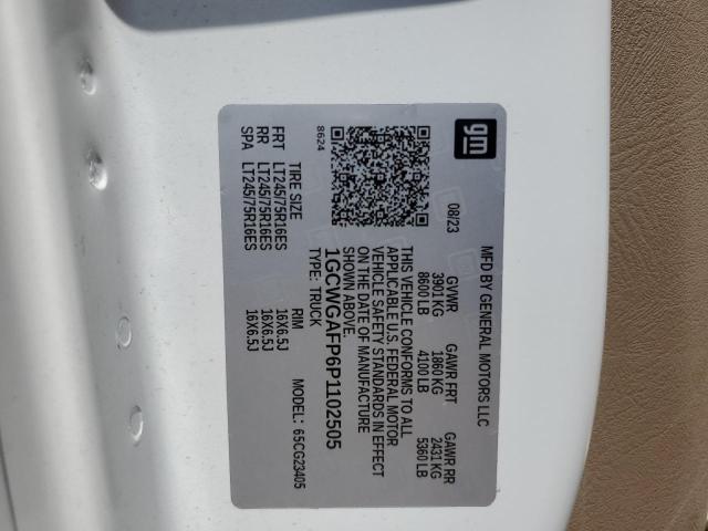1GCWGAFP6P1102505 - 2023 CHEVROLET EXPRESS G2 WHITE photo 13