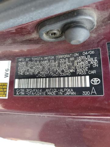 JTKDE177560133690 - 2006 TOYOTA SCION TC Tünd qırmızı foto 12