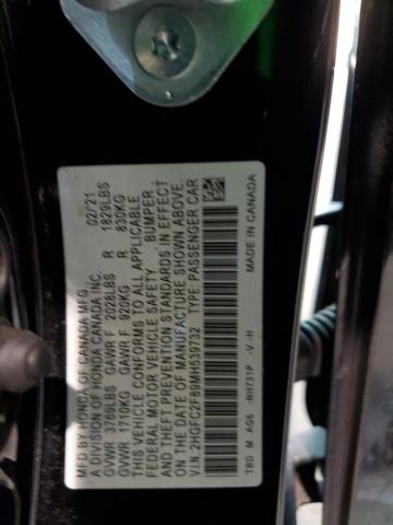 2HGFC2F89MH539732 - 2021 HONDA CIVIC SPORT 黑色 照片 12