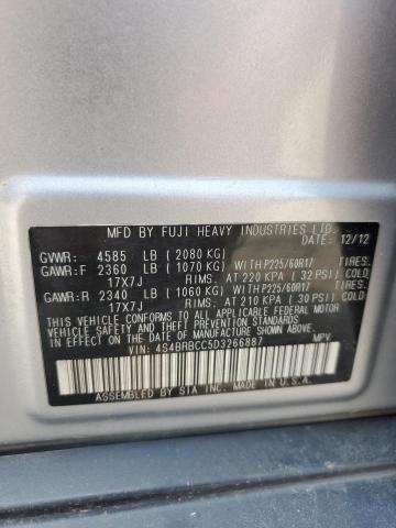 4S4BRBCC5D3266887 - 2013 SUBARU OUTBACK 2.5I PREMIUM SILVER photo 14