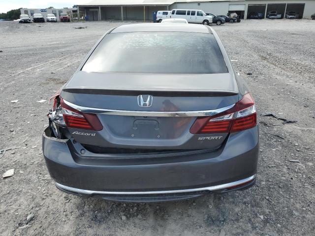 1HGCR2F50HA180203 - 2017 HONDA ACCORD SPORT GRAY photo 6
