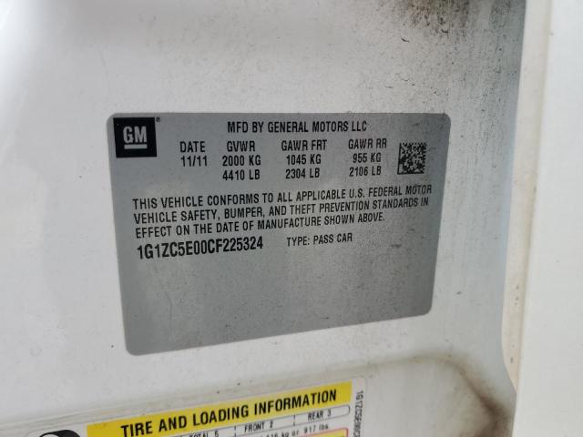 1G1ZC5E00CF225324 - 2012 CHEVROLET MALIBU 1LT 白色 照片 13