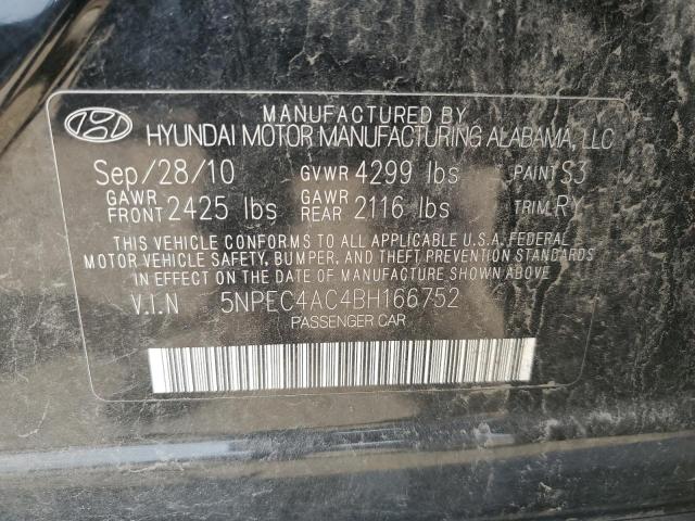 5NPEC4AC4BH166752 - 2011 HYUNDAI SONATA SE 黑色 照片 12