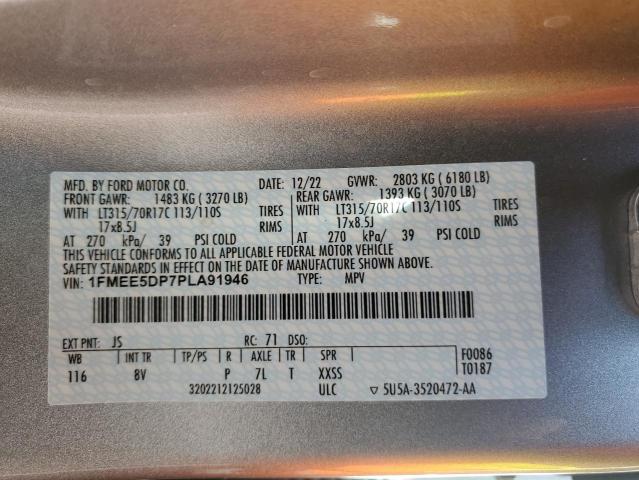 1FMEE5DP7PLA91946 - 2023 FORD BRONCO BASE SILVER photo 12