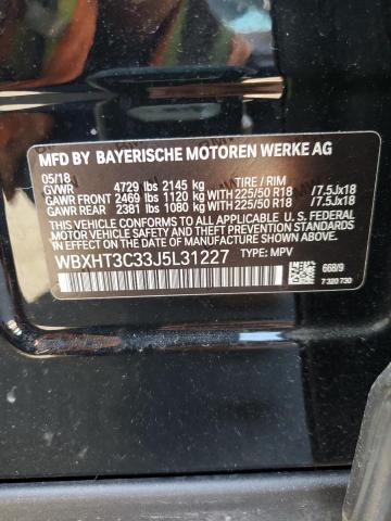 WBXHT3C33J5L31227 - 2018 BMW X1 XDRIVE28I BLACK photo 13