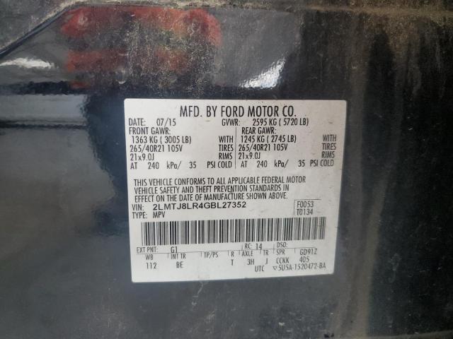 2LMTJ8LR4GBL27352 - 2016 LINCOLN MKX RESERVE BLACK photo 13