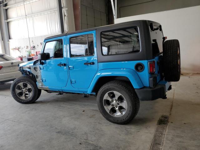 1C4BJWEG5JL842654 - 2018 JEEP WRANGLER U SAHARA BLUE photo 2