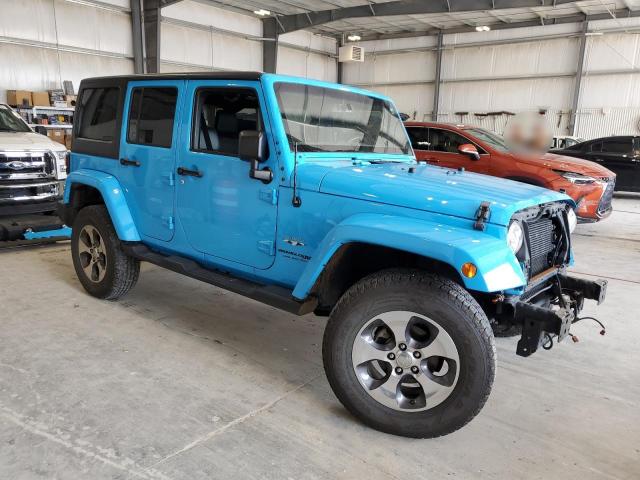 1C4BJWEG5JL842654 - 2018 JEEP WRANGLER U SAHARA BLUE photo 4
