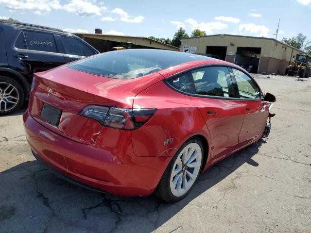 5YJ3E1EA8NF288333 - 2022 TESLA MODEL 3 RED photo 3