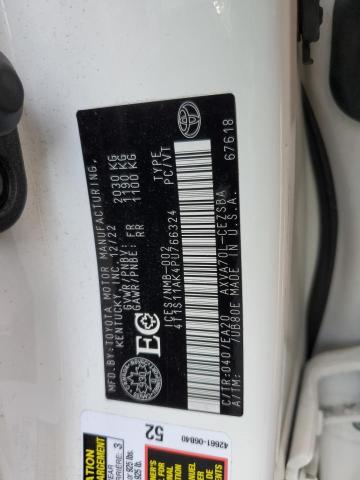 4T1S11AK4PU766324 - 2023 TOYOTA CAMRY SE NIGHT SHADE WHITE photo 12