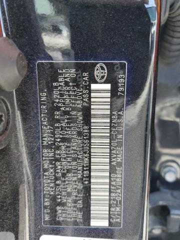 4T1B11HK6JU561388 - 2018 TOYOTA CAMRY L 黑色 照片 13