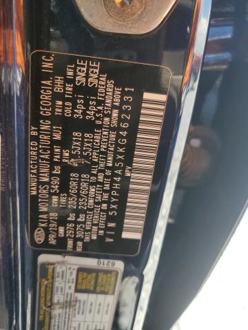 5XYPH4A5XKG462331 - 2019 KIA SORENTO EX BLUE photo 13