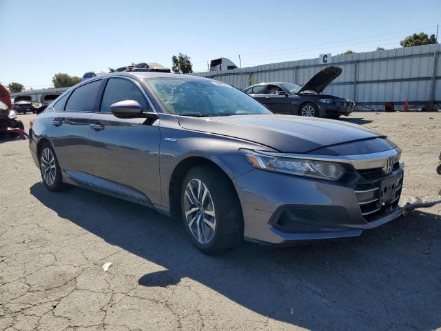 1HGCV3F13MA002987 - 2021 HONDA ACCORD HYBRID CHARCOAL photo 4