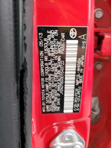 JTDKDTB33D1543722 - 2013 TOYOTA PRIUS C RED photo 13