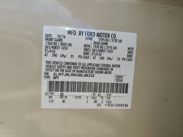 2LMTJ8LR6GBL88332 - 2016 LINCOLN MKX RESERVE 奶油色 照片 13