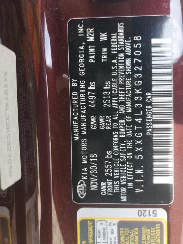 5XXGT4L33KG327058 - 2019 KIA OPTIMA LX MAROON photo 23