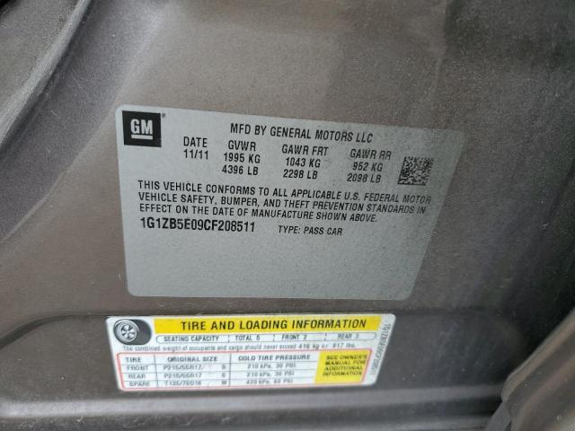 1G1ZB5E09CF208511 - 2012 CHEVROLET MALIBU LS Շագանակագույն լուսանկար 12