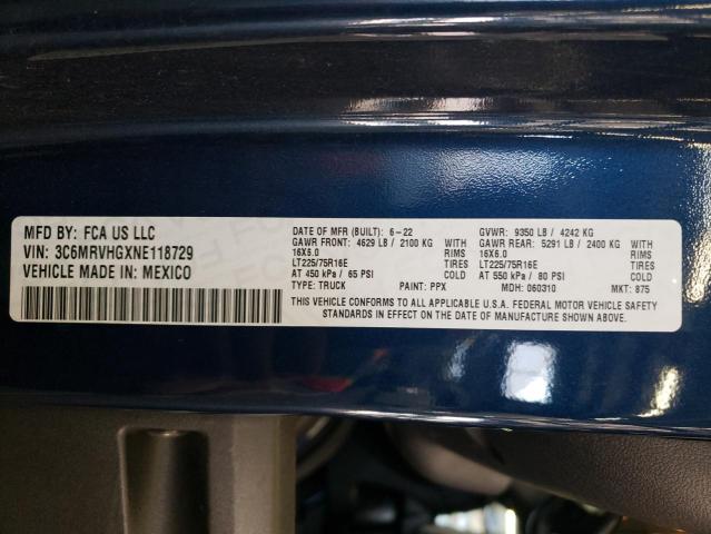 3C6MRVHGXNE118729 - 2022 RAM PROMASTER 3500 HIGH Mavi foto 13