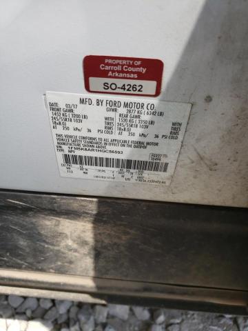 1FM5K8AR1HGC56593 - 2017 FORD EXPLORER POLICE INTERCEPTOR 白色 照片 12