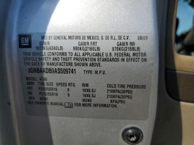 3GNBAADB9AS509741 - 2010 CHEVROLET HHR LS 银色 照片 12