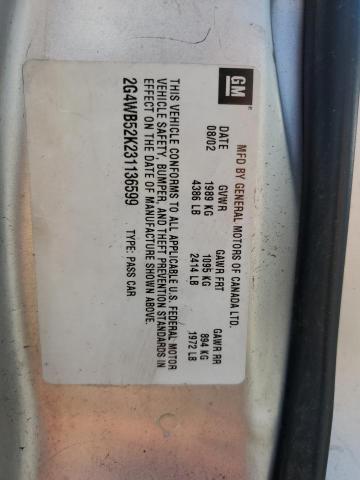 2G4WB52K231136599 - 2003 BUICK REGAL LS 银色 照片 12