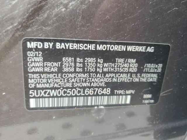5UXZW0C50CL667648 - 2012 BMW X5 XDRIVE35D BROWN photo 13
