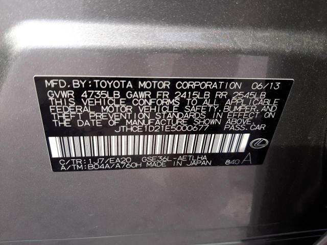 JTHCE1D21E5000677 - 2014 LEXUS IS 350 SILVER photo 13