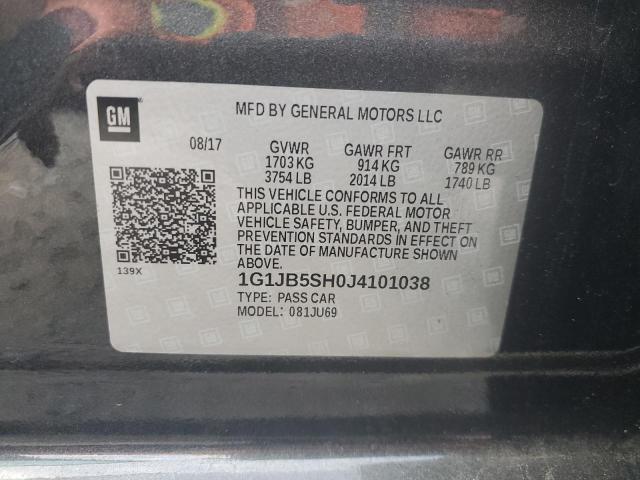 1G1JB5SH0J4101038 - 2018 CHEVROLET SONIC LS Boz foto 12