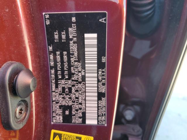 5TDKKRFH0GS185873 - 2016 TOYOTA HIGHLANDER XLE Bordo foto 13