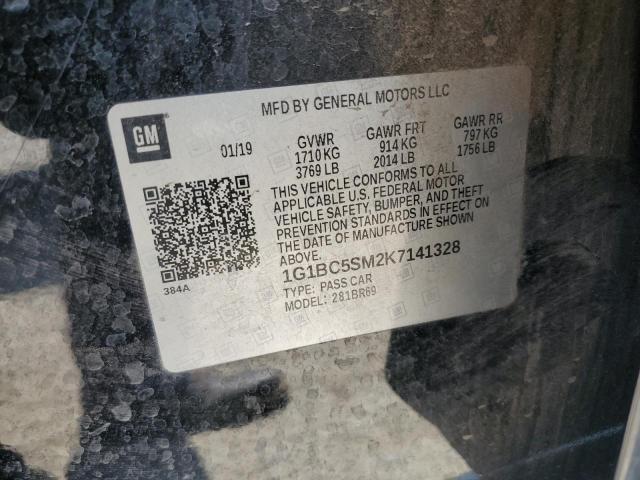 1G1BC5SM2K7141328 - 2019 CHEVROLET CRUZE LS 石墨色 照片 12