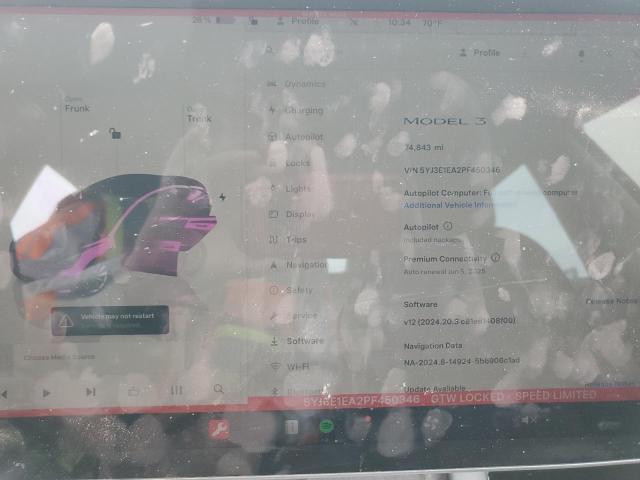 5YJ3E1EA2PF450346 - 2023 TESLA MODEL 3 SILVER photo 9