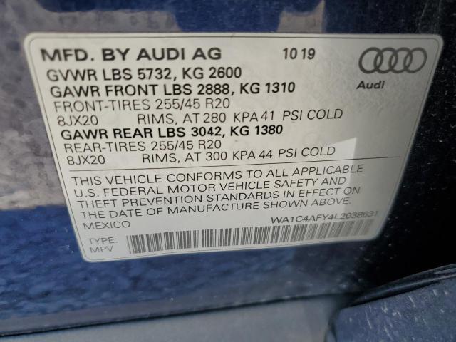 WA1C4AFY4L2038631 - 2020 AUDI SQ5 PRESTIGE BLUE photo 14