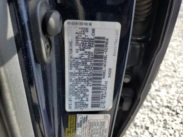 4T1BE32K34U273647 - 2004 TOYOTA CAMRY LE BLUE photo 12