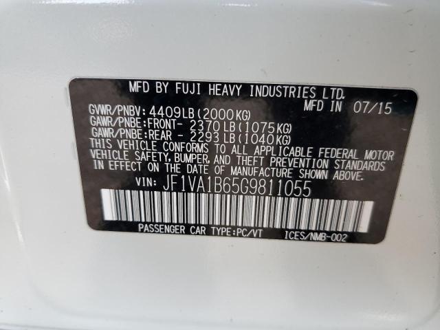 JF1VA1B65G9811055 - 2016 SUBARU WRX WHITE photo 12