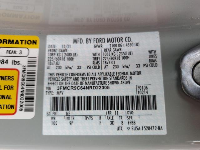 3FMCR9C64NRD22005 - 2022 FORD BRONCO SPO OUTER BANKS GRAY photo 13