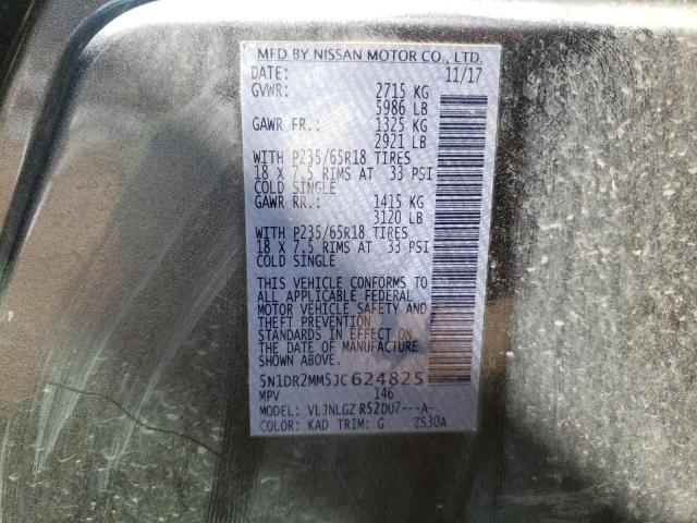 5N1DR2MM5JC624825 - 2018 NISSAN PATHFINDER S GRAY photo 13