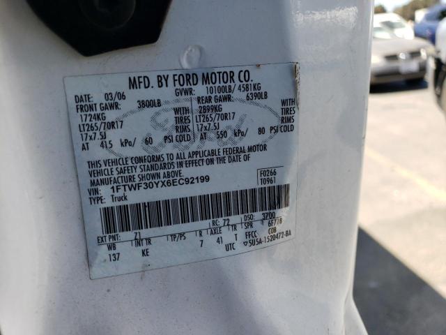 1FTWF30YX6EC92199 - 2006 FORD F350 SRW SUPER DUTY WHITE photo 12