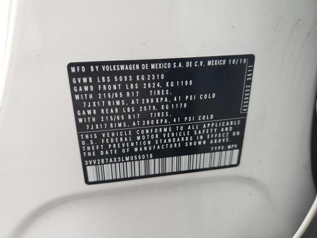 3VV2B7AX3LM055018 - 2020 VOLKSWAGEN TIGUAN SE 白色 照片 13