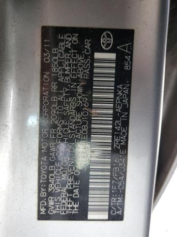 JTDBU4EE0BJ101691 - 2011 TOYOTA COROLLA BASE 银色 照片 12