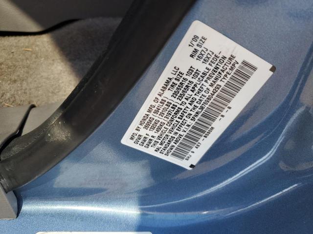 5FNRL38769B044293 - 2009 HONDA ODYSSEY EXL BLUE photo 12