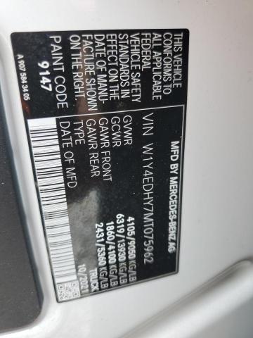 W1Y4EDHY7MT075962 - 2021 MERCEDES-BENZ SPRINTER 2500 WHITE photo 13