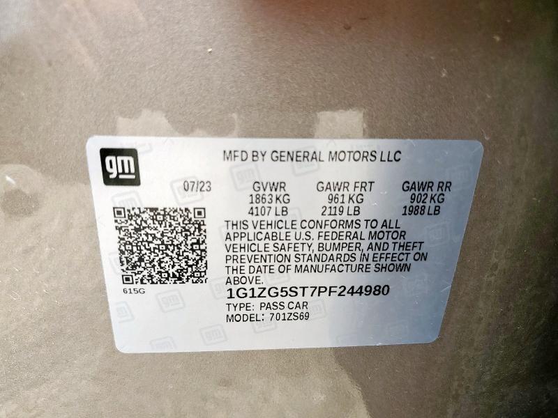 1G1ZG5ST7PF244980 - 2023 CHEVROLET MALIBU RS Braun Foto 12