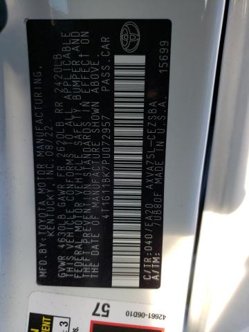 4T1G11BK7PU072957 - 2023 TOYOTA CAMRY SE NIGHT SHADE WHITE photo 13