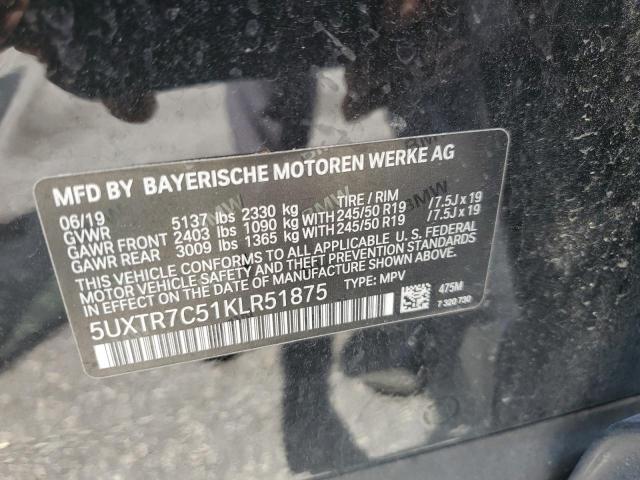 5UXTR7C51KLR51875 - 2019 BMW X3 SDRIVE30I BLACK photo 13