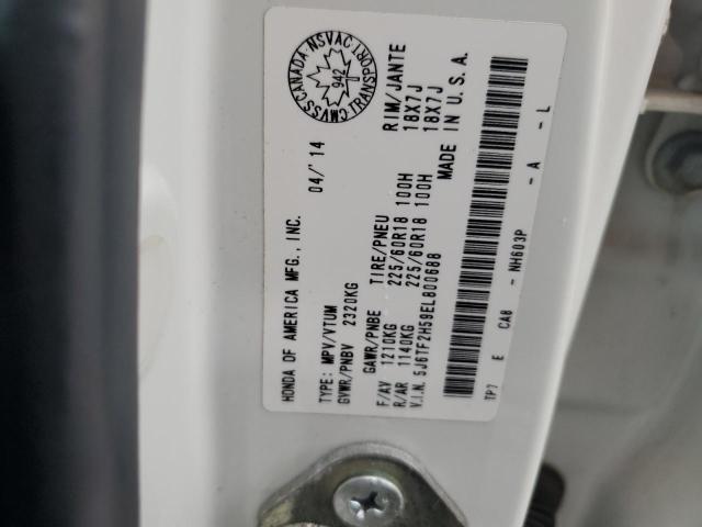 5J6TF2H59EL800688 - 2014 HONDA CROSSTOUR EXL 白色 照片 12