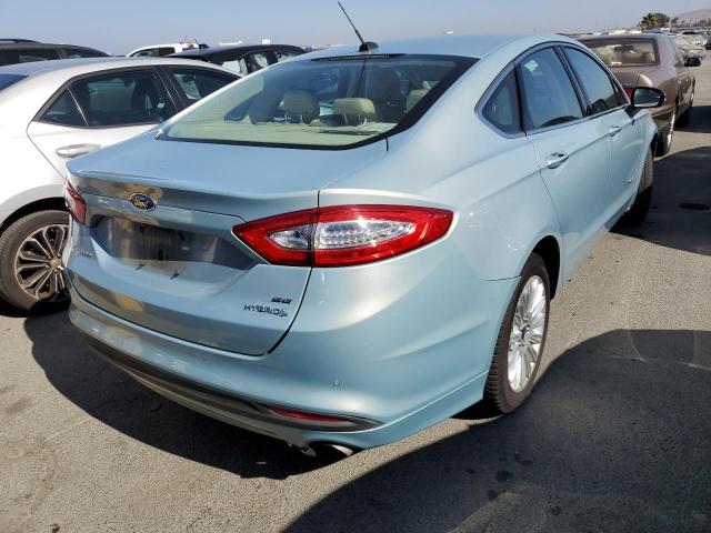 3FA6P0LU7ER379998 - 2014 FORD FUSION SE HYBRID BLUE photo 4