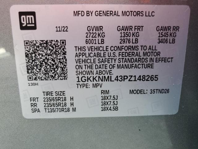 1GKKNML43PZ148265 - 2023 GMC ACADIA SLT GRAY photo 14