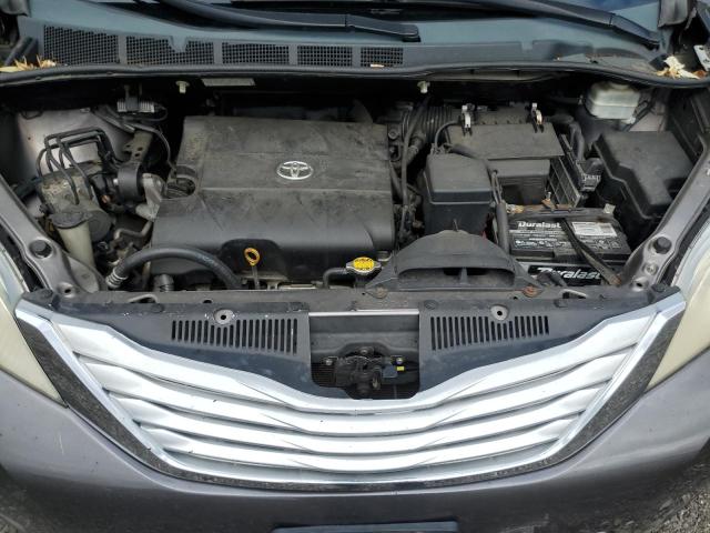 5TDDK3DC7BS011935 - 2011 TOYOTA SIENNA XLE გრაფიტი ფოტო 12
