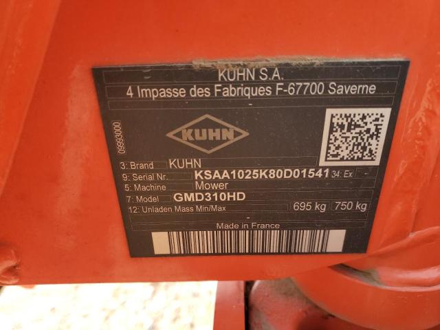 KSAA1025K80D01541 - 2020 KUHN GMD 3550 RED photo 10