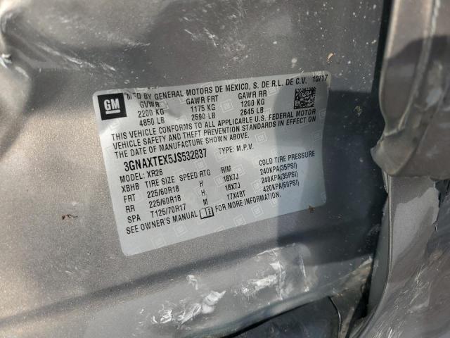 3GNAXTEX5JS532837 - 2018 CHEVROLET EQUINOX LT TAN photo 12